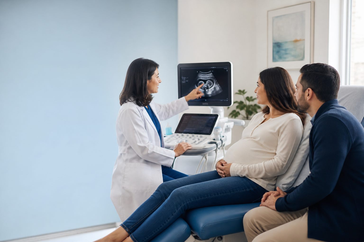 Orientación médica durante una evaluación prenatal